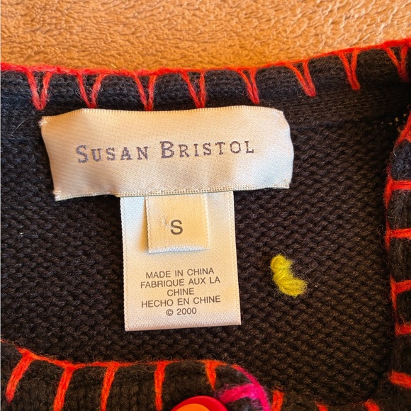 Susan Bristol Vintage Embroidered Ice Skating Themed Cardigan Size Small - Picture 4 of 5